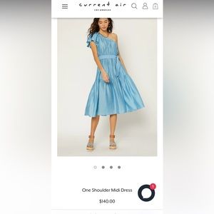Current Air- Dusty Blue One Shoulder Dress